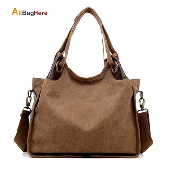 

New High Quality Canvas Ladies Crossbody Bags Simple Travel Female Bags 2019 Retro Leisure Style One Shoulder Handbags For Women