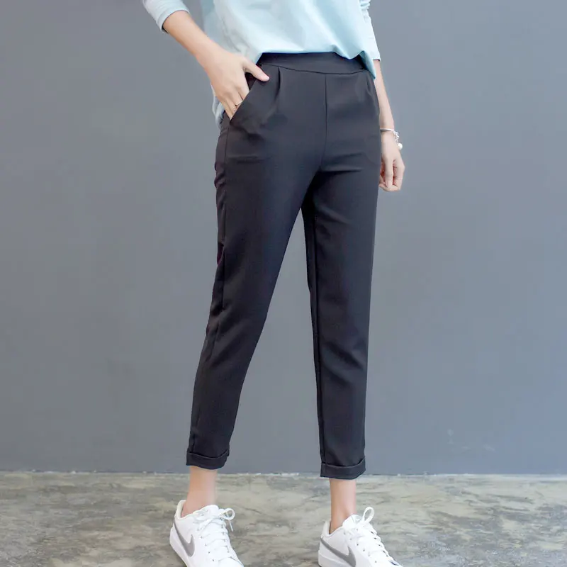 New Plus Size Women High Waist Pants Loose Stretch Harem Pants Female Casual Long Trousers Classic Pleated Pocket Office Pants New Plus Size Women High Waist Pants Loose Stretch Harem Pants Female Casual Long Trousers Classic Pleated Pocket Office Pants