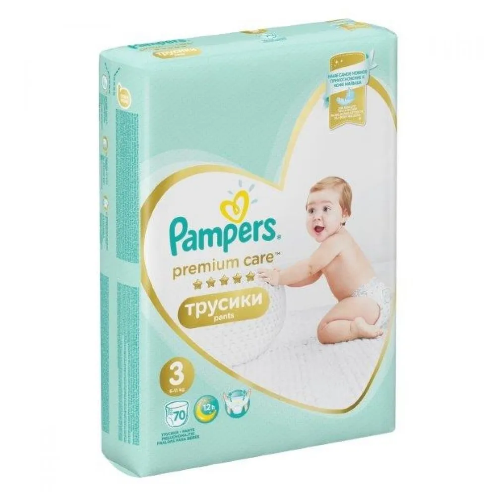 Трусики Premium Care Pampers,(6-11 кг), размер 3, 70 шт