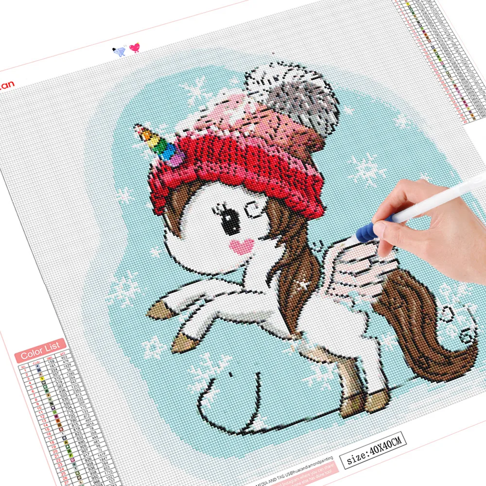 HUACAN 5D Diamond Painting Cartoon Diamond Embroidery Full Drill Square Sale Christmas Decorations For Home