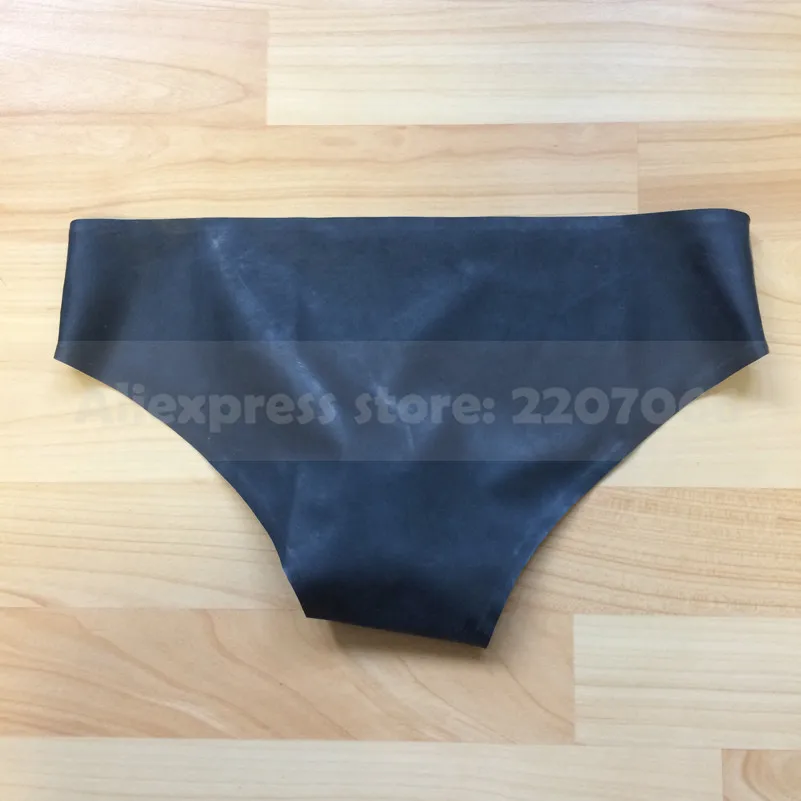 Mens Underwear Black Sexy Latex Briefs With Penis Condom Straight Rubber Fetish Party Tight Shorts