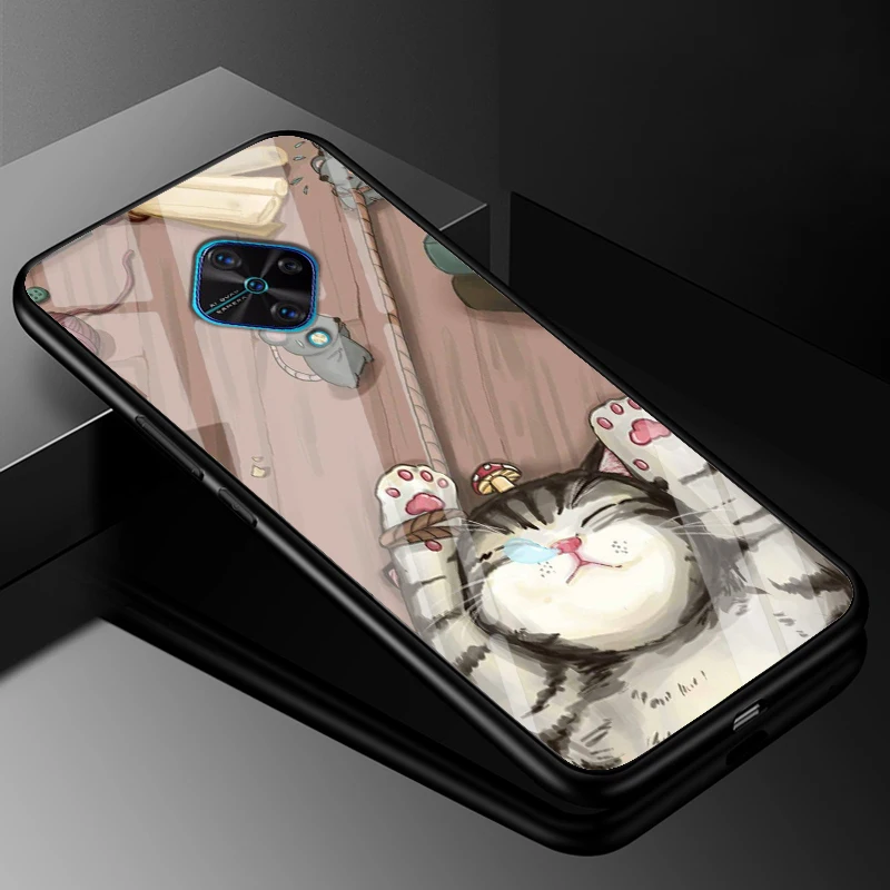 Premium Tempered Glass Back Case with Soft Bumper