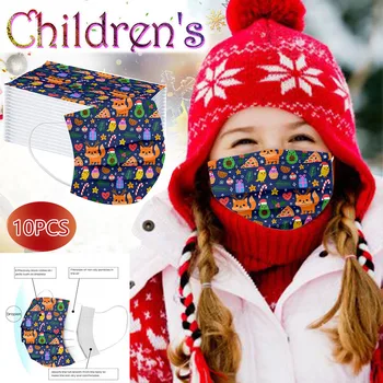

10pcs Disposable Breathable Face Mask Mascarilla Mascarillas Face Shields Mask 3ply Ear Loop Christmas Masks Masque Mondkapjes