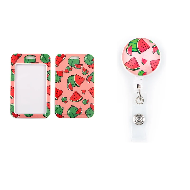 BH1525 Blinghero Cute Retractable Nurse Badge Reel Clip Badge Holder Students Doctor ID Card Holder Watermelon Kawaii Pattern