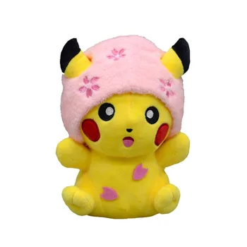 

Takara Tomy Plush Doll New Pokemon Stoffed Pikachu 10pcs/set Cherry Blossoms Cap Lovely Toy for Kids