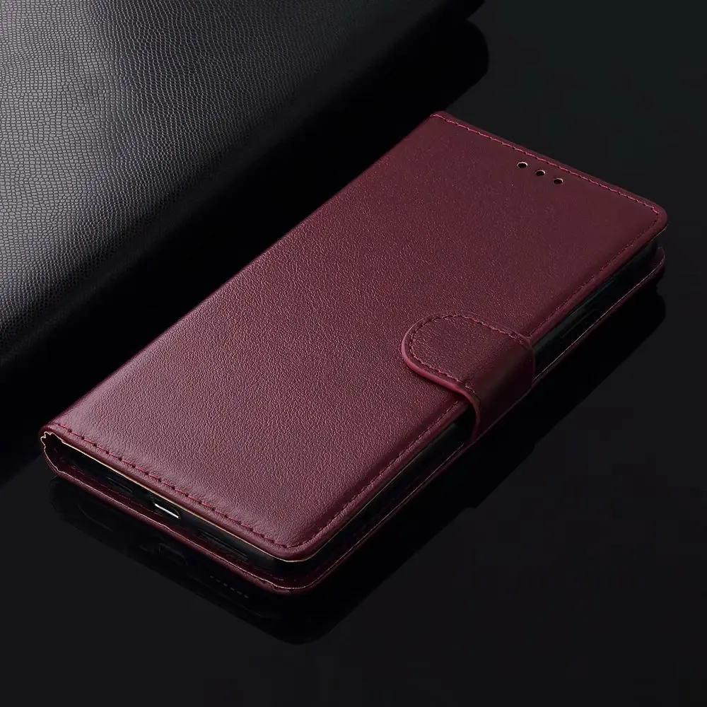 Для samsung Galaxy A3 A5 A7 A6 A8 A9 Plus чехол на магнитной застежке кожаный чехол-бумажник чехол для мобильного телефона - Цвет: claret