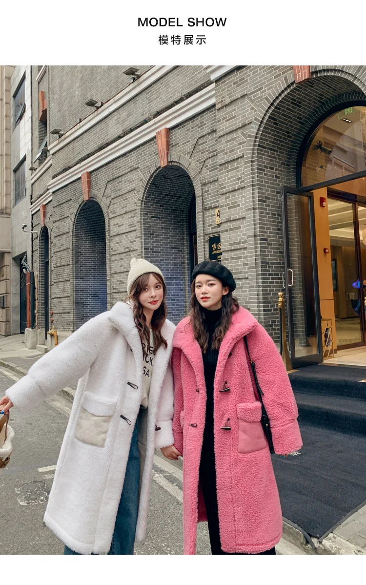 Photo Shoot Lambs Wool Coat Women's Mid-length Toggle Loose-Fit Korean-style Western Style New Style Autumn And Winter Retro Hon