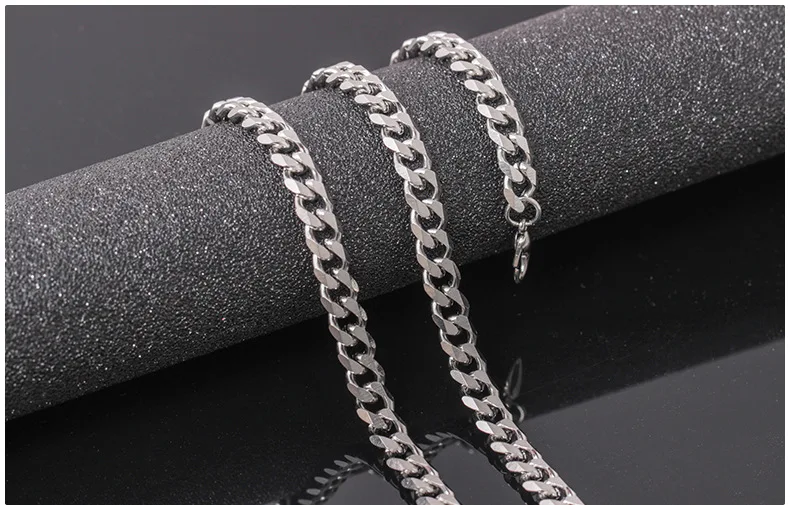 4 мм/5 мм серебро хип-хоп цепь ожерелье аутентичная серебряная цепь застежка-краб подходит для мужчин индивидуальный дизайн 18-26 дюймов