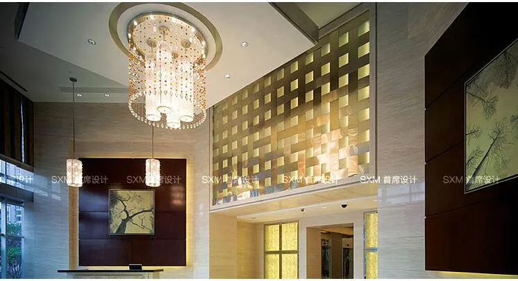 Большая Хрустальная люстра для отелей, Двухуровневая вилла, высококачественные Чайные домики, потолочные хрустальные лампы