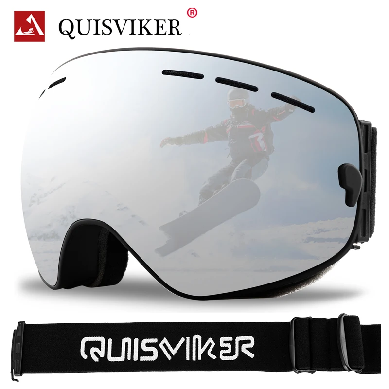 Новинка 2019 двухслойные незапотевающие лыжные очки QUISVIKER для сноуборда лыжная