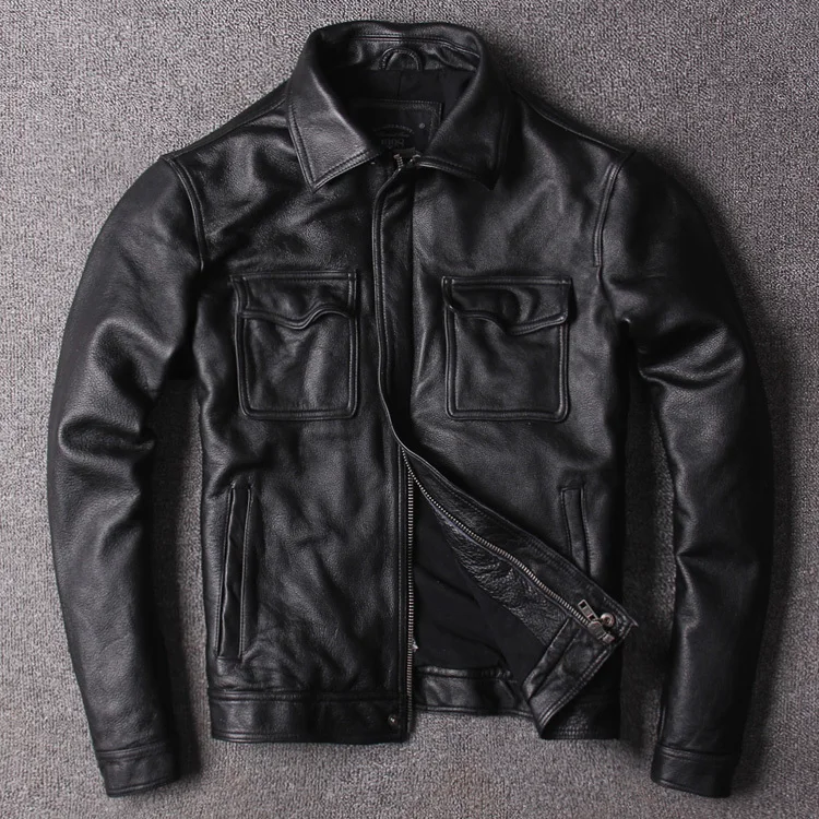 

Free shipping.Sales Brand plus cowhide jackets,men's slim genuine leather,casual classic vintage safari style jacket quality