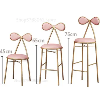 

Fashion Butterfly knot Metal Chair Golden Bar Stool Dining Chair Makeup Chair Modern Simple Dressing Table Stool Home shop