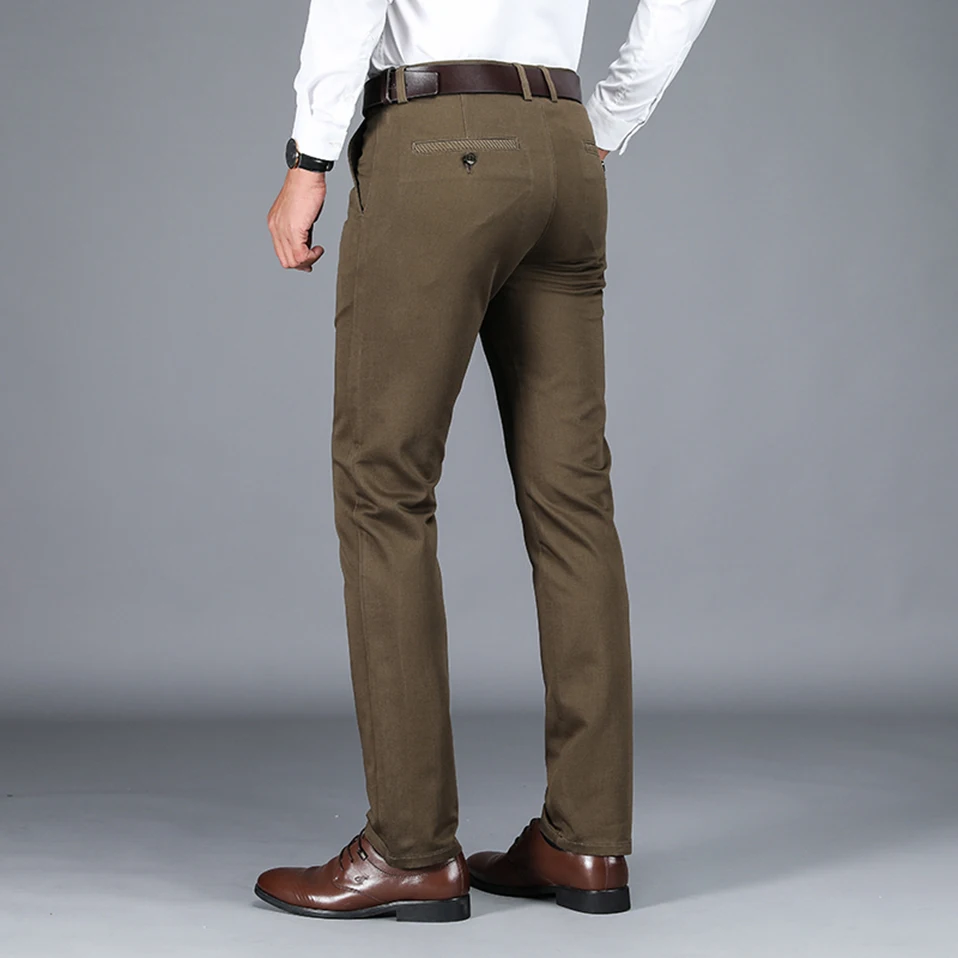 NIGRITY мужские брюки высокого качества хлопок для бизнес на каждый день брюки стрейч мужские брюки мужские длинные прямые 4 цвета плюс размер 42