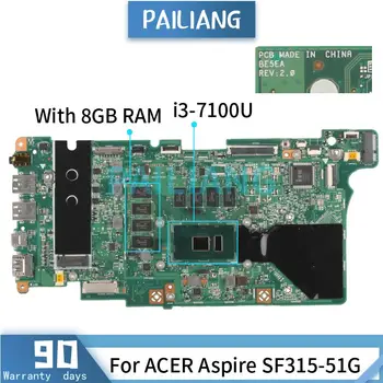 شراءاللوحة الأم لشركة أيسر أسباير SF315-51G I3-7100U اللوحة المحمول BE5EA SR343 مع 8GB RAM اختبار موافق