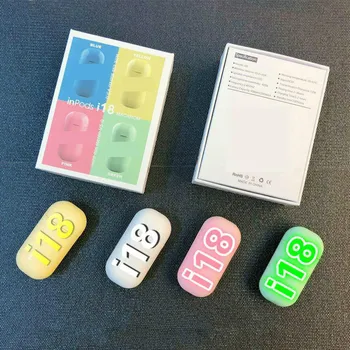 

2020 New i18 TWS Wireless mini Bluetooth 5.0 Earbuds Hands-free Headsets With Mic headset Super bass earphone For iphone xs