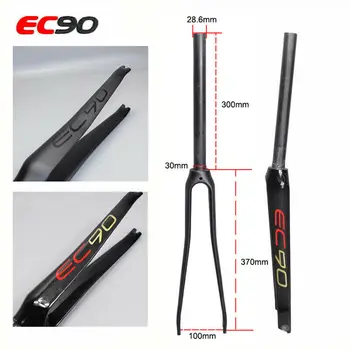 

EC90 700C Road Bicycle Front Fork 28.6mm(1-1/8")*700C Carbon Fork Matt/Gloss Road Bike Bicylce Straight Forks