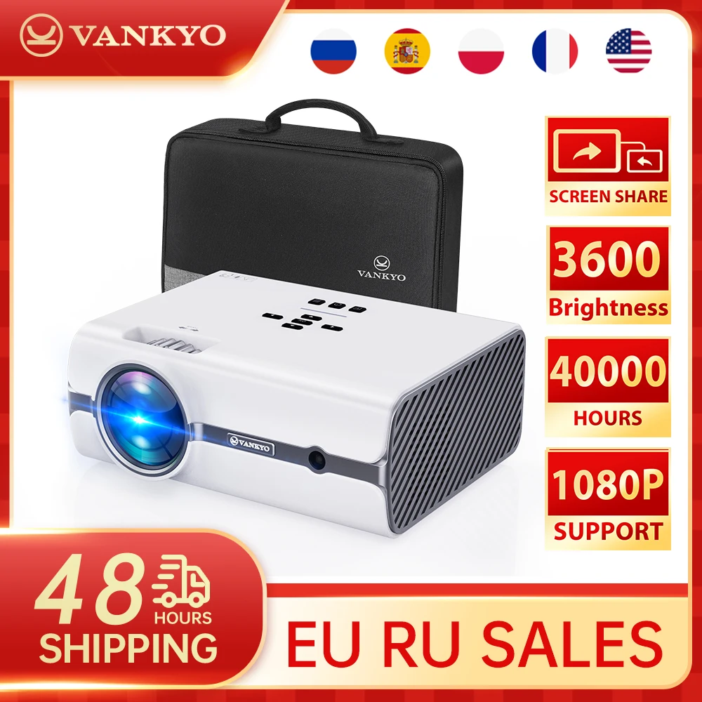 Проектор VANKYO для отдыха 410 480P Wi-Fi синхронизированный Модернизированный