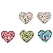 20 шт новые кнопки ювелирные изделия Сердце Кристалл имбирный Металл 18 мм кнопки подходят браслет с украшением в виде кнопки ювелирные изделия