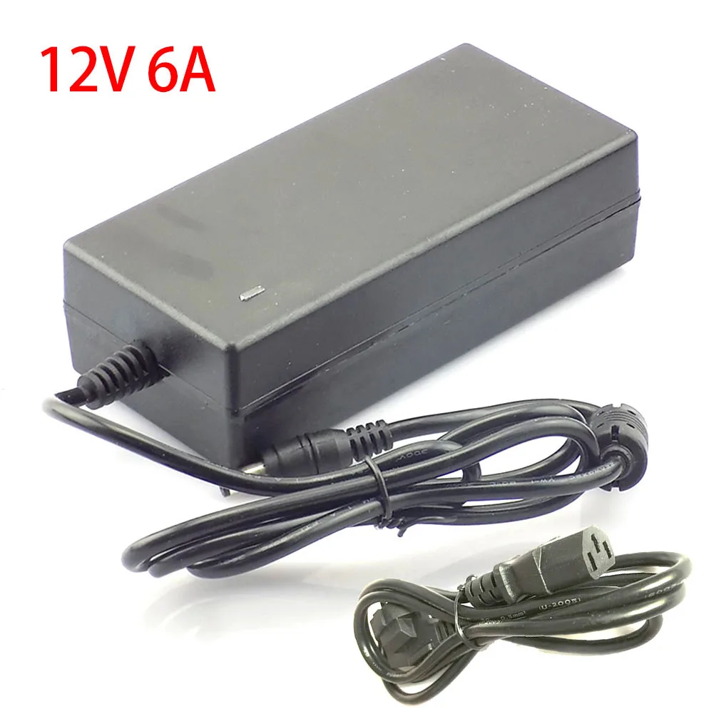 AC адаптер питания DC 240V 12V 6A зарядное устройство Трансформатор камера Преобразователь мощности для светодиодной ленты света 5,5mm x 2,5mm K18