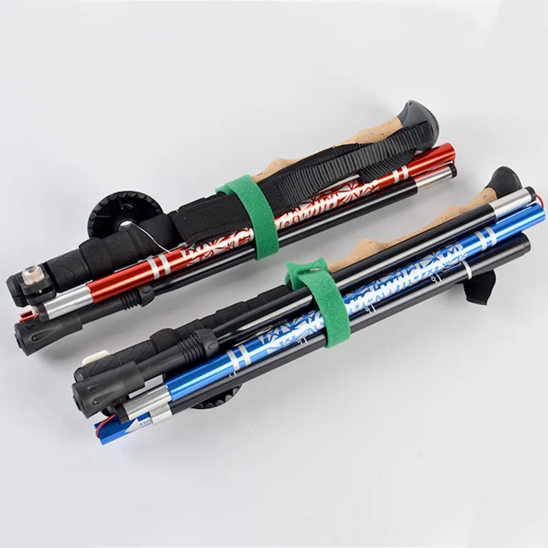Folding Pole Walking Hiking Sticks Telescopic Trekking Hiking Poles Ultralight Walking Canes Protectors