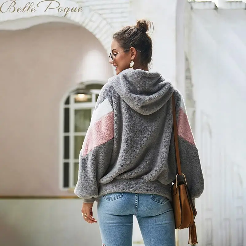 Belle Poque лоскутные куртки с капюшоном осеннее зимнее пальто женское модное повседневное плотное теплое пальто Мягкие короткие куртки для женщин