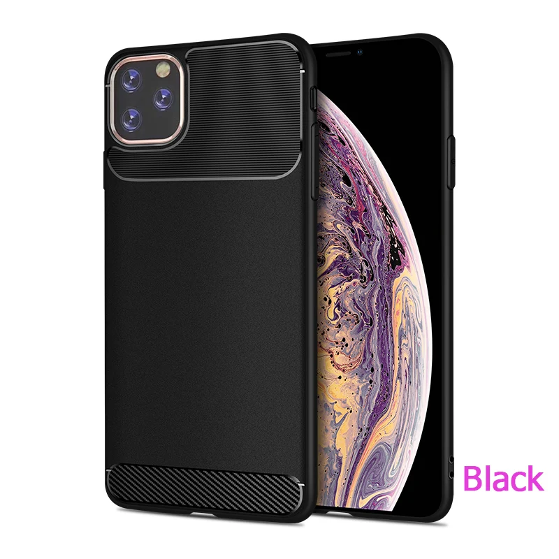 Black Роскошный бронированный чехол для телефона для iphone 11 Pro MAX, Тонкий деловой мягкий чехол для iphone 6 6S 7 8 plus X XR XS MAX, Беспроводная зарядка - Цвет: Black