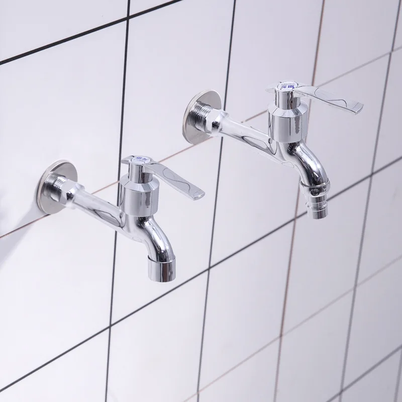 

73 Mop Pool Faucet Copper Household Washing Machine Faucet One into Two Lengthen Quick Opening Single Cold Water Nozzle Anti-spi