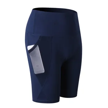 

Women High Waist Lulu Yoga Pants Slant Pocket Running Female Training Sports Quick-drying Tight-fitting Stretch Fitness Shorts