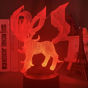 

3d Illusion Table Lamp Game Go Leafeon Figure Nightlight for Home Room Decor Touch Sensor Kids Led Night Light Leafia