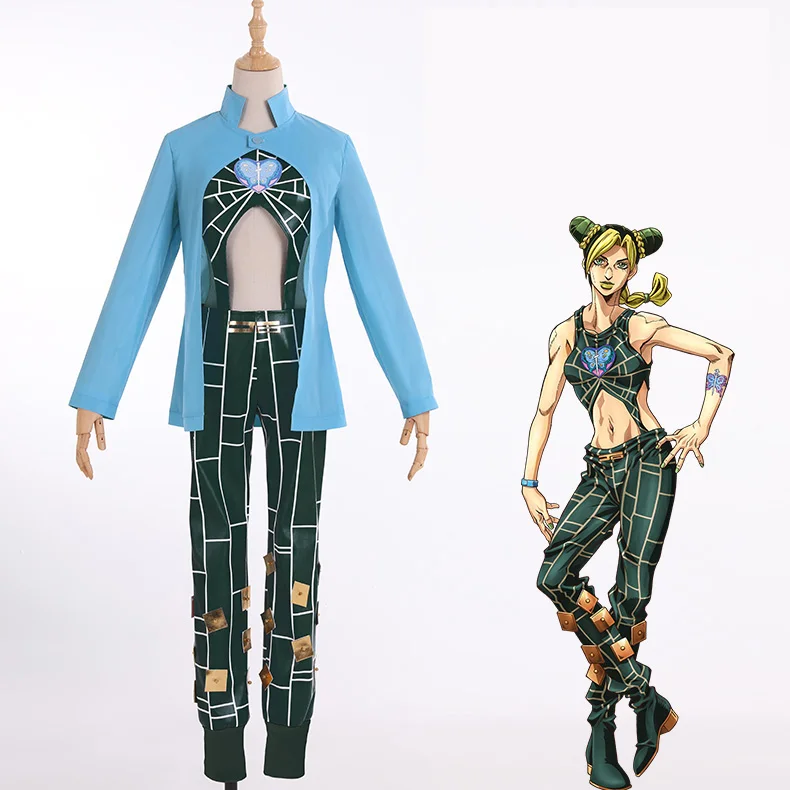 Anime JoJos Bizarre Adventure Cosplay Jolyne Cujoh Kujo Costume Uniform