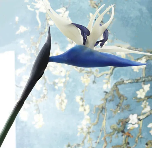 2 шт. искусственный большой цветок птица Райская имитация цветы Strelitzia свадебное домашнее внутреннее украшение поддельные Flore 80 см - Цвет: Blue