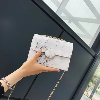 

2020 new small bag female Korean version of the tide rendering marble pattern small square bag chain wild shoulder messenger bag