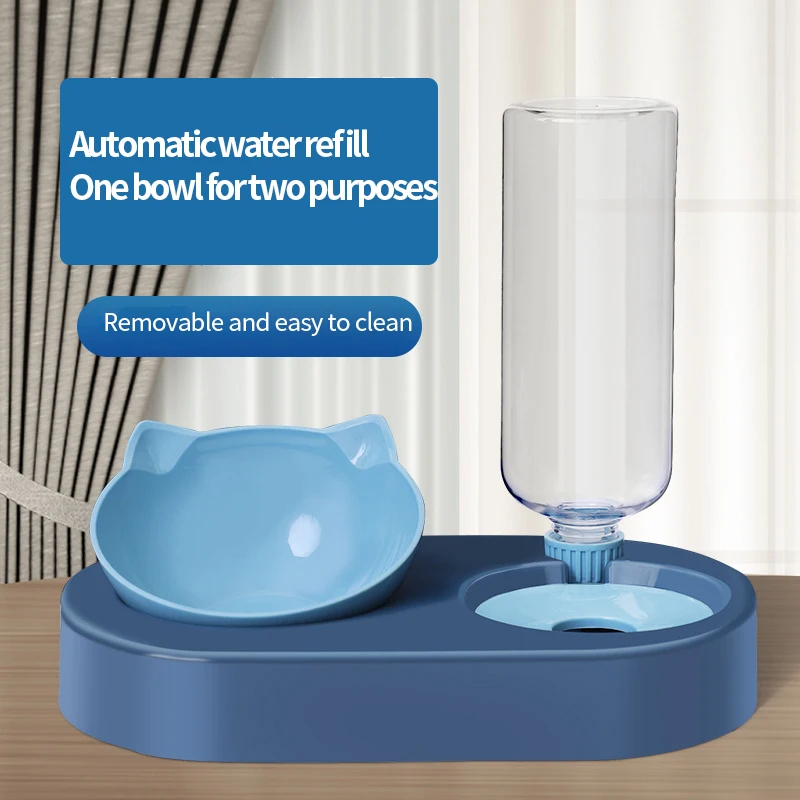 Pet Bowl Cat Dog Automatic Drinking Food Anti Slip Inclined Neck Protection Supplies | Дом и сад