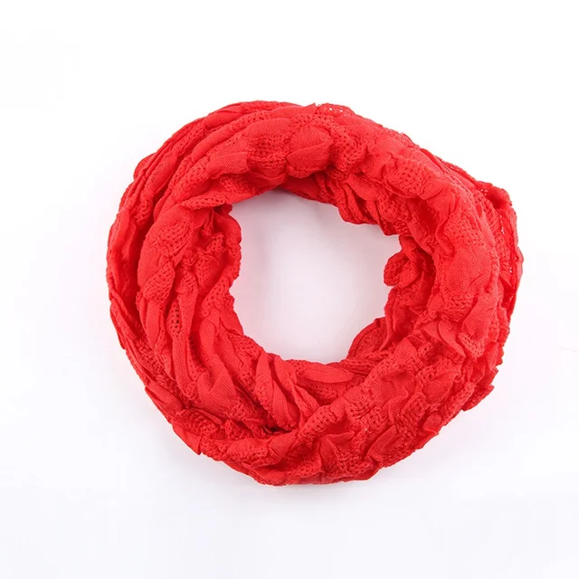 2019 Winter Ring Loop Scarf Knitted Soft Wool Collar Solid Color Neck Warmer Shawl Wraps Warmer  Women Scarves Female As Picture