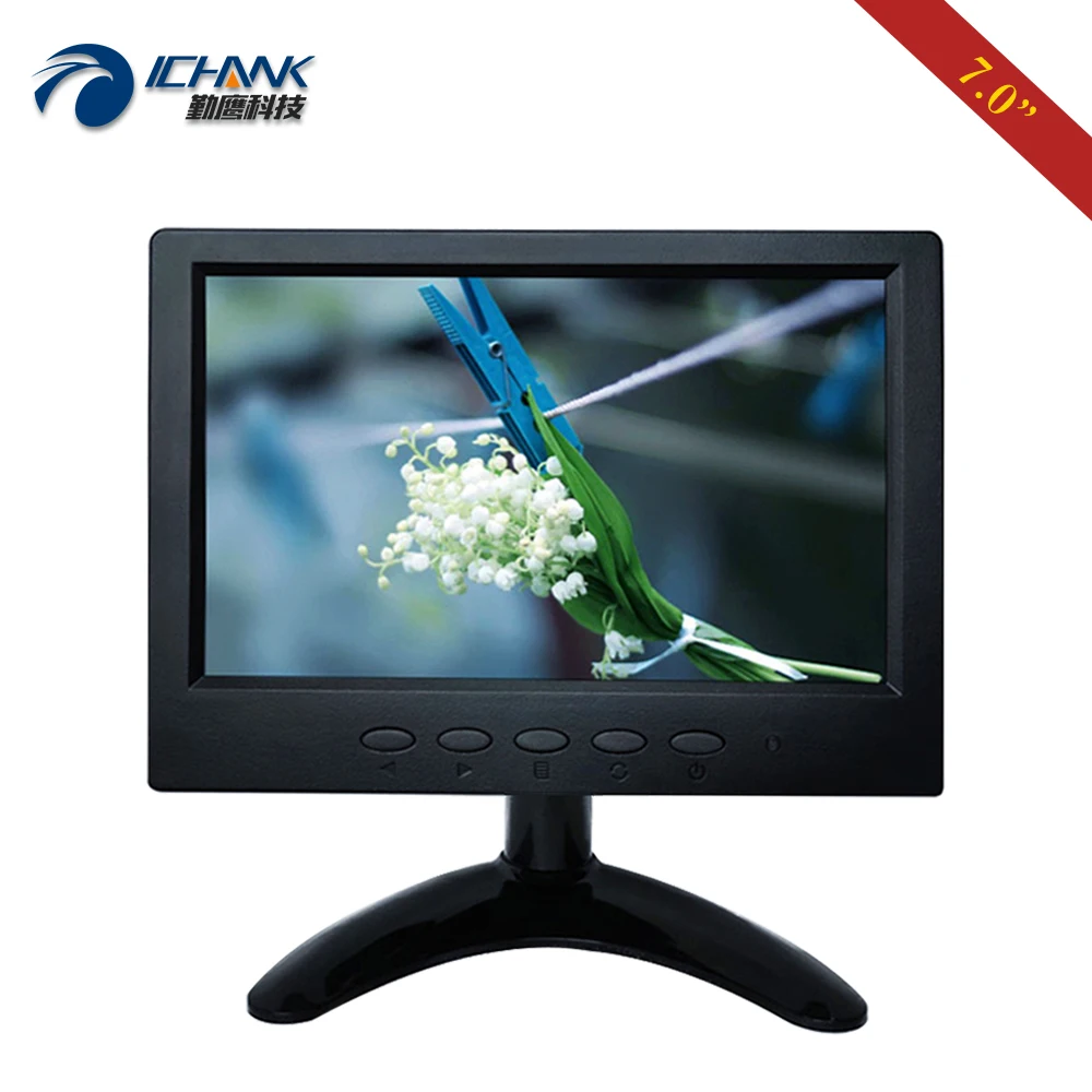 ZB070JN 59/7 дюймовый экран 1024x600 Fullview IPS BNC HDMI VGA Raspberry Pi3 Built in монитор ПК U Disk рекламный