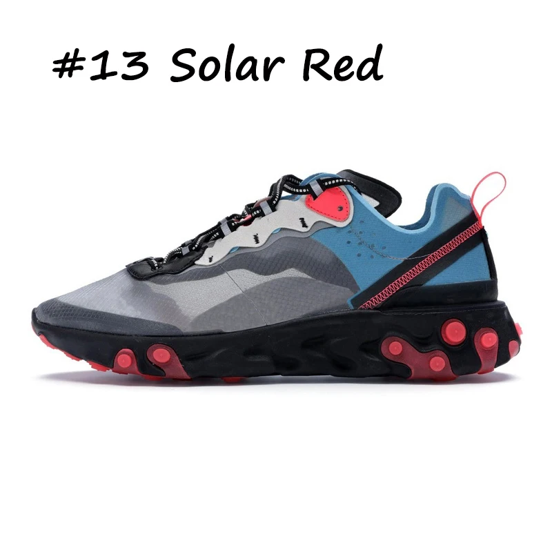 10 Новинка react element 87 55 спортивная обувь для мужчин и женщин легкая Тройная кость черный белый королевский Солнечный Красный мужские кроссовки спортивные sneak - Цвет: 10