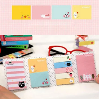 

1PC Korean Fashion Stationery Small Animals 4 Fold N Times Tearable Sticky Notes Memo Pad Student Learning Supplies