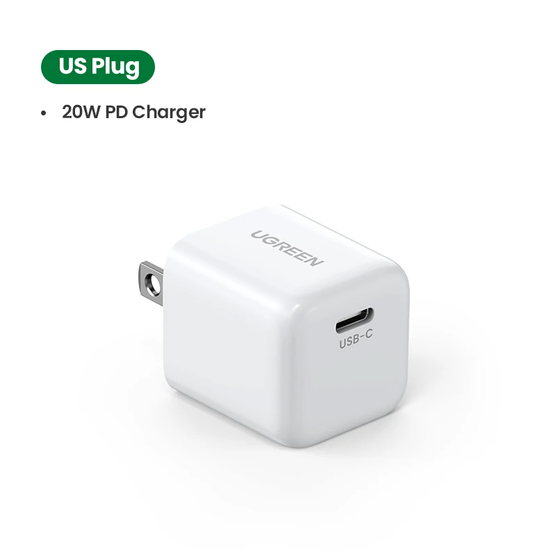 UGREEN iPhone Charger, 20W PD 3.0 Durable Compact Fast Charger, USB-C Charger for iPhone 13 12 series, Mobile Phone Charger charger 65w Chargers