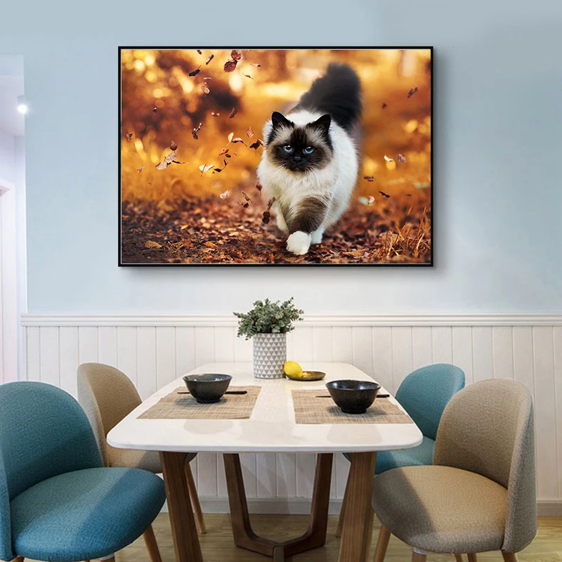 Cat On Desk 60*50cm(canvas) Full Round Drill Diamond Painting