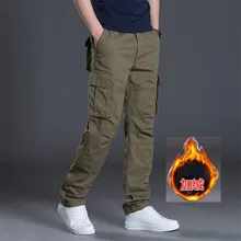 Толстые зимние флисовые теплые толстые брюки мужские брюки карго мужские s повседневные с несколькими карманами военные Большие размеры 3XL тактические брюки мужские
