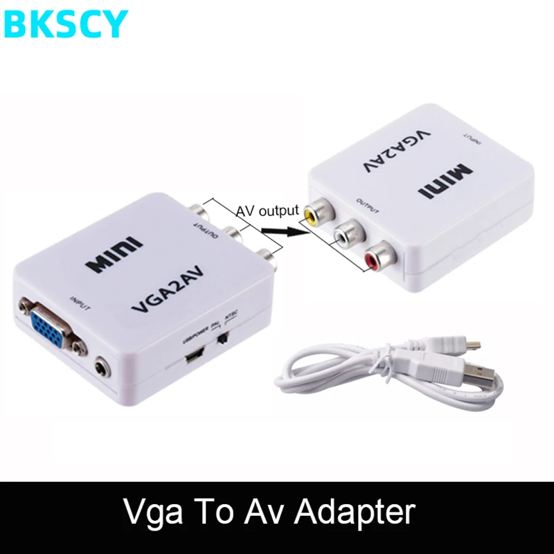 Bkscy Графический видеоадаптер для видеосигнала конвертер RCA с 3 5 мм аудио 1080P