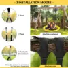 Babyjoy Outdoor 40" Nest Tree Swing Round Swing for Backyard Yellow/Navy  NP10047 3