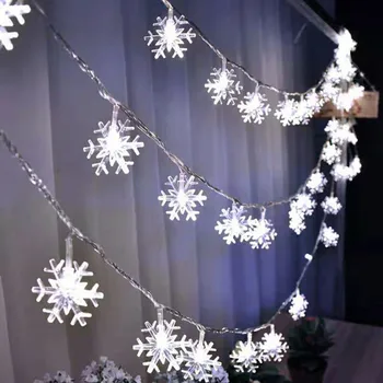 

3m LED String Light Snowflake Warm White fairy Garland Christmas Wedding Party Decoration Powered By Battery Party Decorations