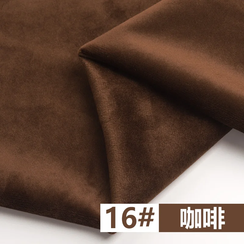 Ширина 155 см серый измельченный шелк Бирюзовый бархат диван шторы ткань обивка ткань на полярда Pleuche диван материал - Цвет: Coffee