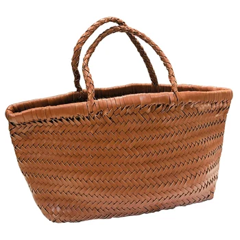 

ASDS-New Thai Straw Bag Single Shoulder Beach Rattan Package Holiday Handbag Handmade Seaweed Woven Bag