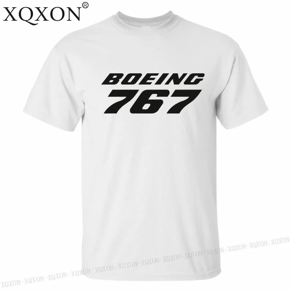 XQXON-американский размер, Мужская футболка Boeing 767, дизайнерская летняя хлопковая футболка высокого качества, новая мужская футболка, футболки, топы K709 - Цвет: White