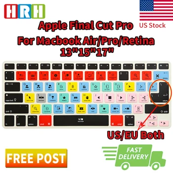 

HRH Final Cut Pro X Function Shortcuts Hotkeys Silicone Keyboard Cover Skin Protector For Macbook Air Pro Retina 13"15" 17"