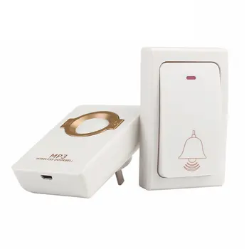 

LESHP Self-powered Wireless Doorbell Remote Button and Receiver MP3 Operating up to 200m Waterproof Door bell for Home US Plug