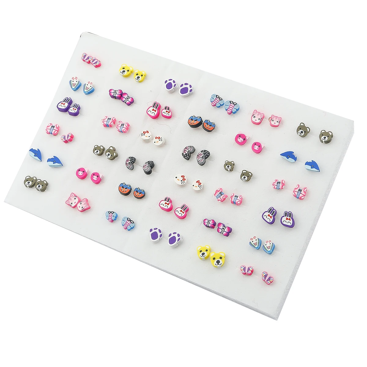 18/36 paires de petites boucles d'oreilles en cristal acrylique pour femme, ensemble de bijoux en plastique pour fille, cœur, étoile, Animal, lune, couronne 18