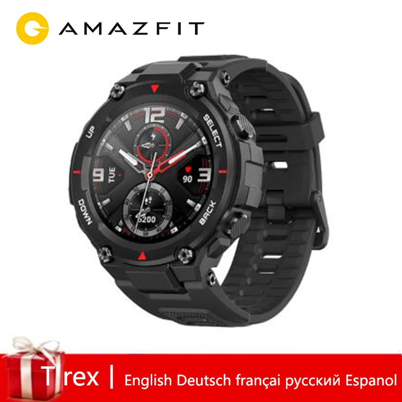 Глобальная версия Amazfit T Rex в парк развлечений Smartwatch 5ATM Водонепроницаемый 14